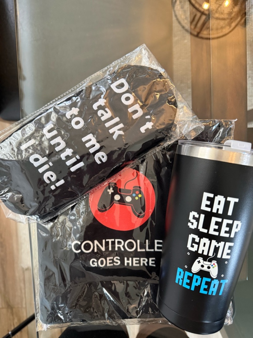 Gaming Tumbler, Socks & Pouch Bundle - Black